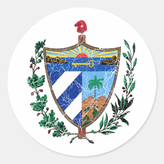 Cuba - wapenschild ronde sticker (Voorkant)