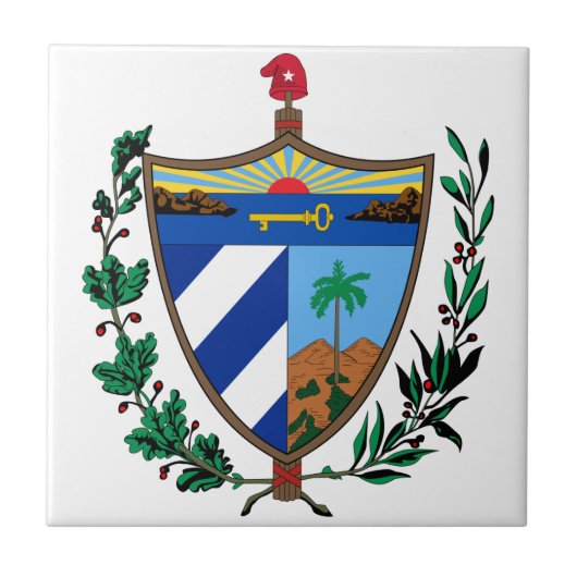 Cuba - wapenschild tegeltje (Voorkant)
