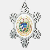 Cuba wapenschild tin sneeuwvlok ornament (Rechts)