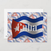 Cuba Waving Flag Briefkaart (Voorkant / Achterkant)