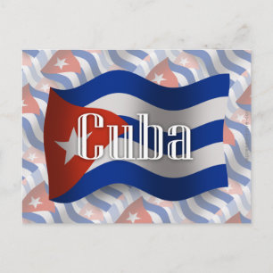 Cuba Waving Flag Briefkaart