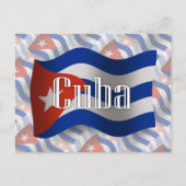 Cuba Waving Flag Briefkaart (Voorkant)