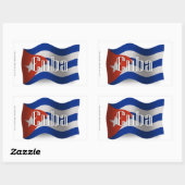 Cuba Waving Flag Rechthoekige Sticker (Vel)