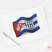 Cuba Waving Flag Rechthoekige Sticker (Envelop)
