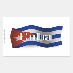 Cuba Waving Flag Rechthoekige Sticker
