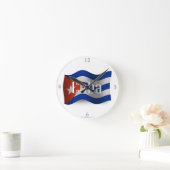 Cuba Waving Flag Ronde Klok (Huis)