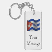 Cuba Waving Flag Sleutelhanger (Voorkant Links)