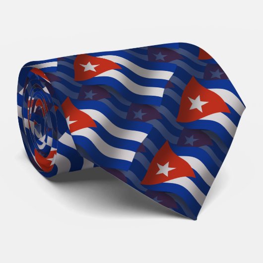 Cuba Waving Flag Stropdas (Opgerold)
