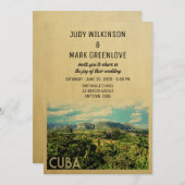 Cuba Wedding Invitation  Middeleeuwen Kaart (Voorkant / Achterkant)
