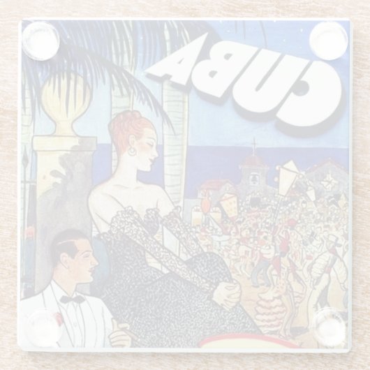  Cuba, zo dichtbij zo snel reizen Glazen Onderzetter (Achterkant)