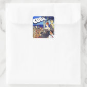 Cuba, zo dichtbij zo snel reizen Vierkante Sticker (Tas)