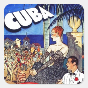 Cuba, zo dichtbij zo snel reizen Vierkante Sticker