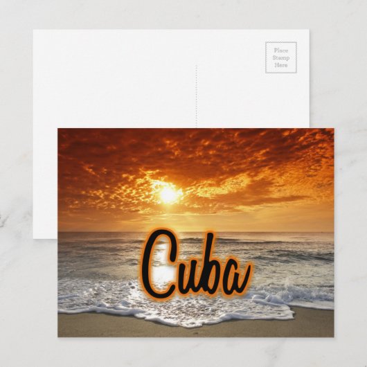 Cuba-zonsondergang Briefkaart (Voorkant / Achterkant)