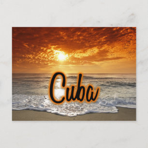 Cuba-zonsondergang Briefkaart