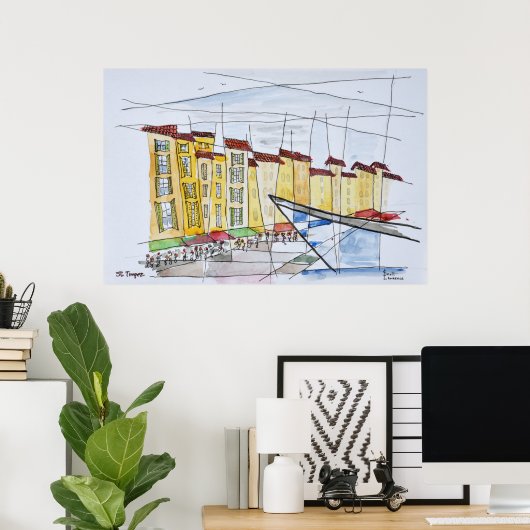 Cubaans Abstract | Saint-Tropez, Frans-Riviera Poster (Thuiskantoor)