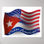 Cubaans-Amerikaanse golfvlag Poster (Voorkant)