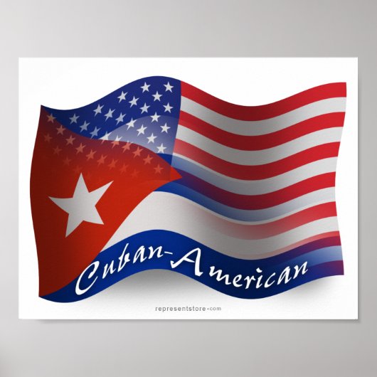 Cubaans-Amerikaanse golfvlag Poster (Voorkant)