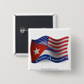 Cubaans-Amerikaanse golfvlag Vierkante Button 5,1 Cm (Voorkant /achterkant)