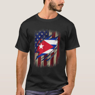 Cubaans bloed in Amerikaans Cuba Vlag cadeau aan S T-shirt