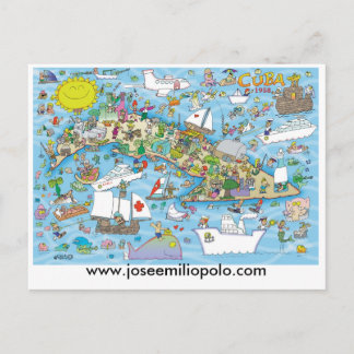 Cubaans briefkaart, www.joseemiliopolo.com briefkaart