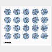 Cubaans feestpatroon ronde sticker (Vel)