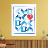 Cubaans hart uitgerekt canvas afdrukken (Insitu (Woonkamer))