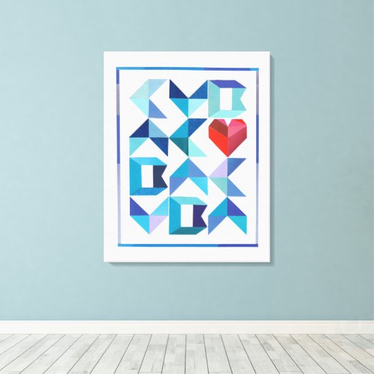 Cubaans hart uitgerekt canvas afdrukken (Insitu (Houten vloer))