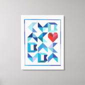 Cubaans hart uitgerekt canvas afdrukken (Voorkant)