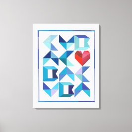 Cubaans hart uitgerekt canvas afdrukken