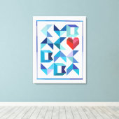 Cubaans hart uitgerekt canvas afdrukken (Insitu (Houten vloer))