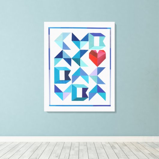 Cubaans hart uitgerekt canvas afdrukken (Insitu (Houten vloer))