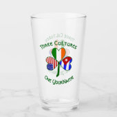 Cubaans Iers - Amerikaanse vlaggen Shamrock - gepe Glas (Voorkant)