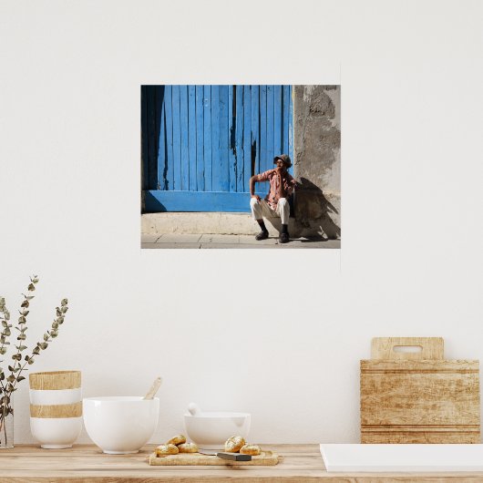 Cubaans man en zijn sigaar poster (Keuken)