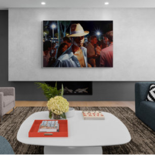 Cubaans Man op een buitenweg in Miami Nightclub Poster