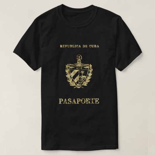 Cubaans paspoort -  Gold T-Shirt (Design voorkant)