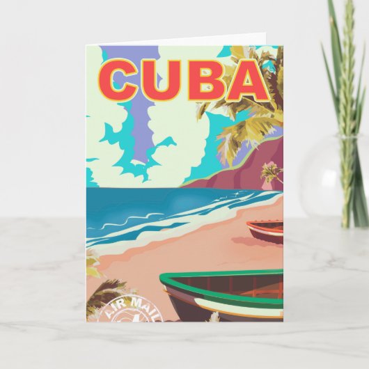 Cubaans poster voor het klassieke reizen feestdagen kaart (Voorkant)