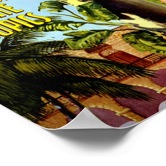  Cubaans reisposter - Holiday Isle Tropics Poster (Hoek)