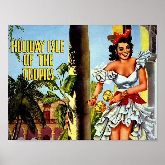 Cubaans reisposter - Holiday Isle Tropics Poster (Voorkant)