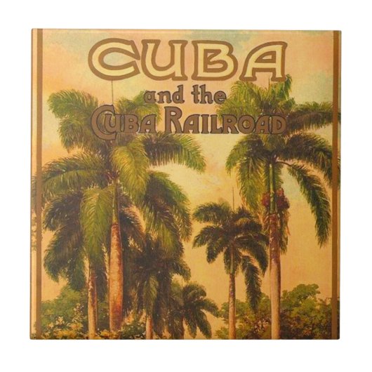  Cubaans reizen - Cuba Railroad Tegeltje (Voorkant)