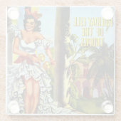  Cubaans reizen - Holiday Isle Tropics Glazen Onderzetter (Achterkant)