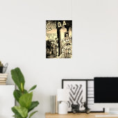  Cubaans reizen - Holiday Isle Tropics Sepia Poster (Thuiskantoor)