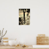  Cubaans reizen - Holiday Isle Tropics Sepia Poster (Keuken)