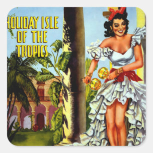Cubaans reizen - Holiday Isle Tropics Vierkante Sticker