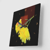 Cubaans Roos Vierkante Klok (Hoek)