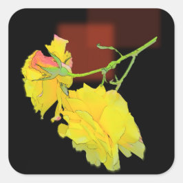 Cubaans Roos Vierkante Sticker