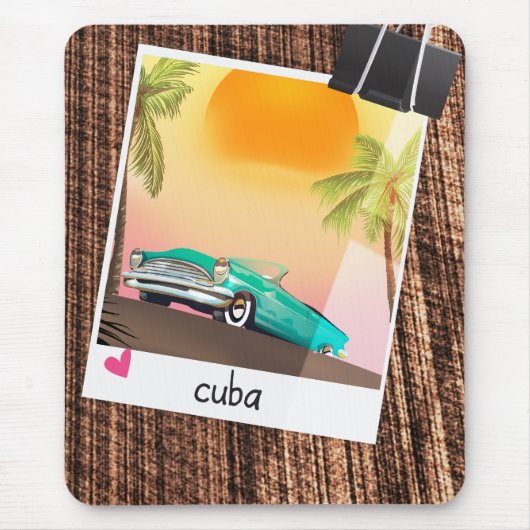 Cubaans vintage auto foto reisposter. muismat (Voorkant)