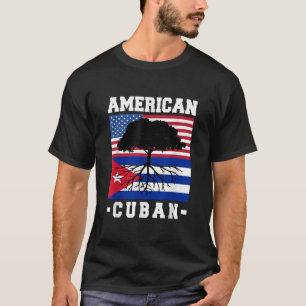 Cubaanse Amerikaanse vlag Cuba VS Amerika Roots Cu T-shirt