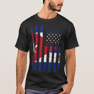 Cubaanse Amerikaanse vlag Cubaanse wortels Cuba Am T-shirt