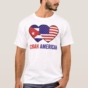 Cubaanse Amerikaanse Vlag Hart Cubaanse Roots Erfg T-shirt