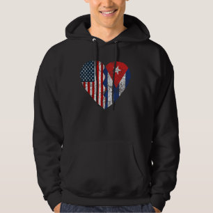 Cubaanse Amerikaanse vlaggen Hart Verenigde Staten Hoodie